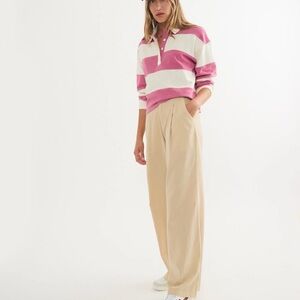 Marine Layer Allison Wide-Leg Corduroy Trousers – Cream Retro Fit size 0 62cm